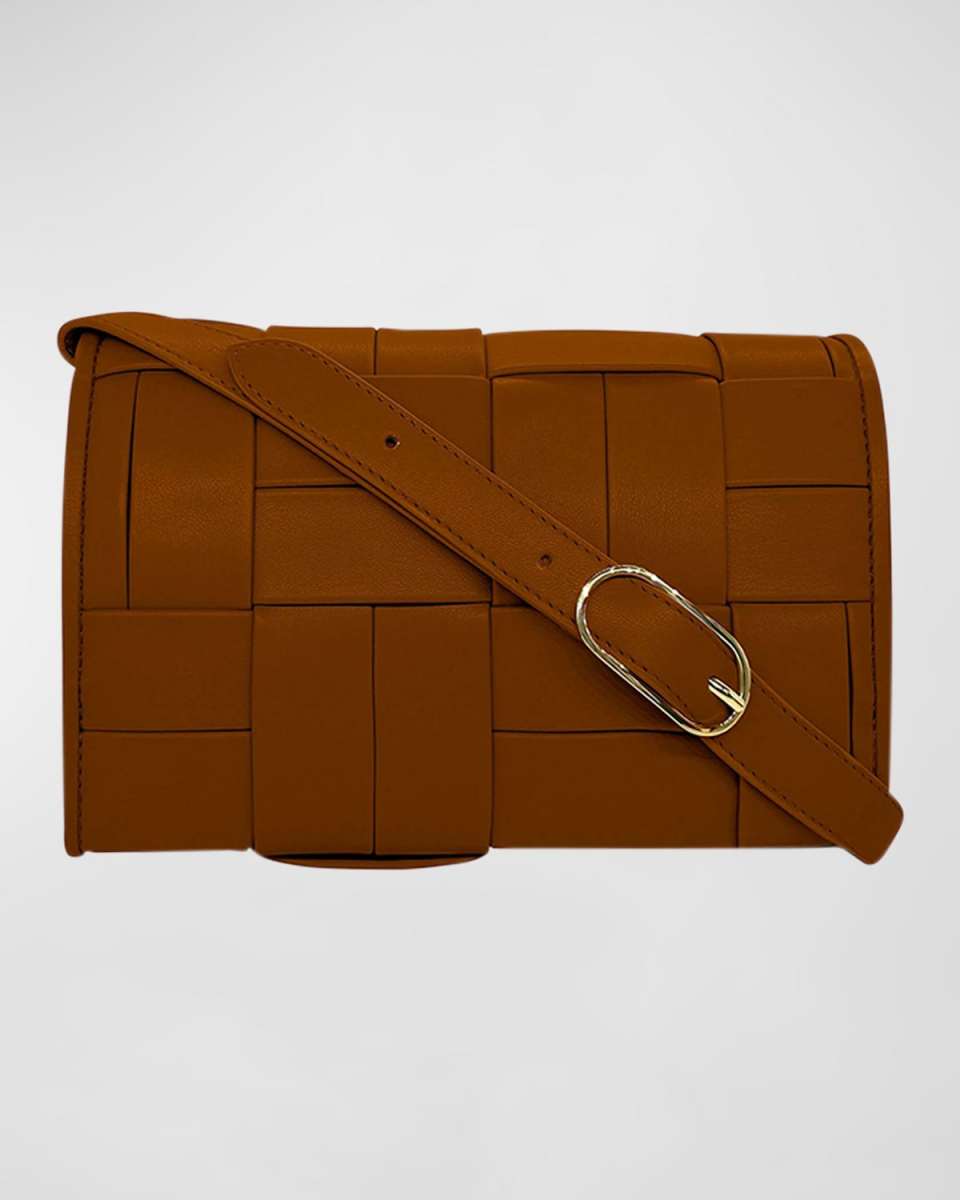 Feronia Flat Woven Vegan Fabric Crossbody Bag